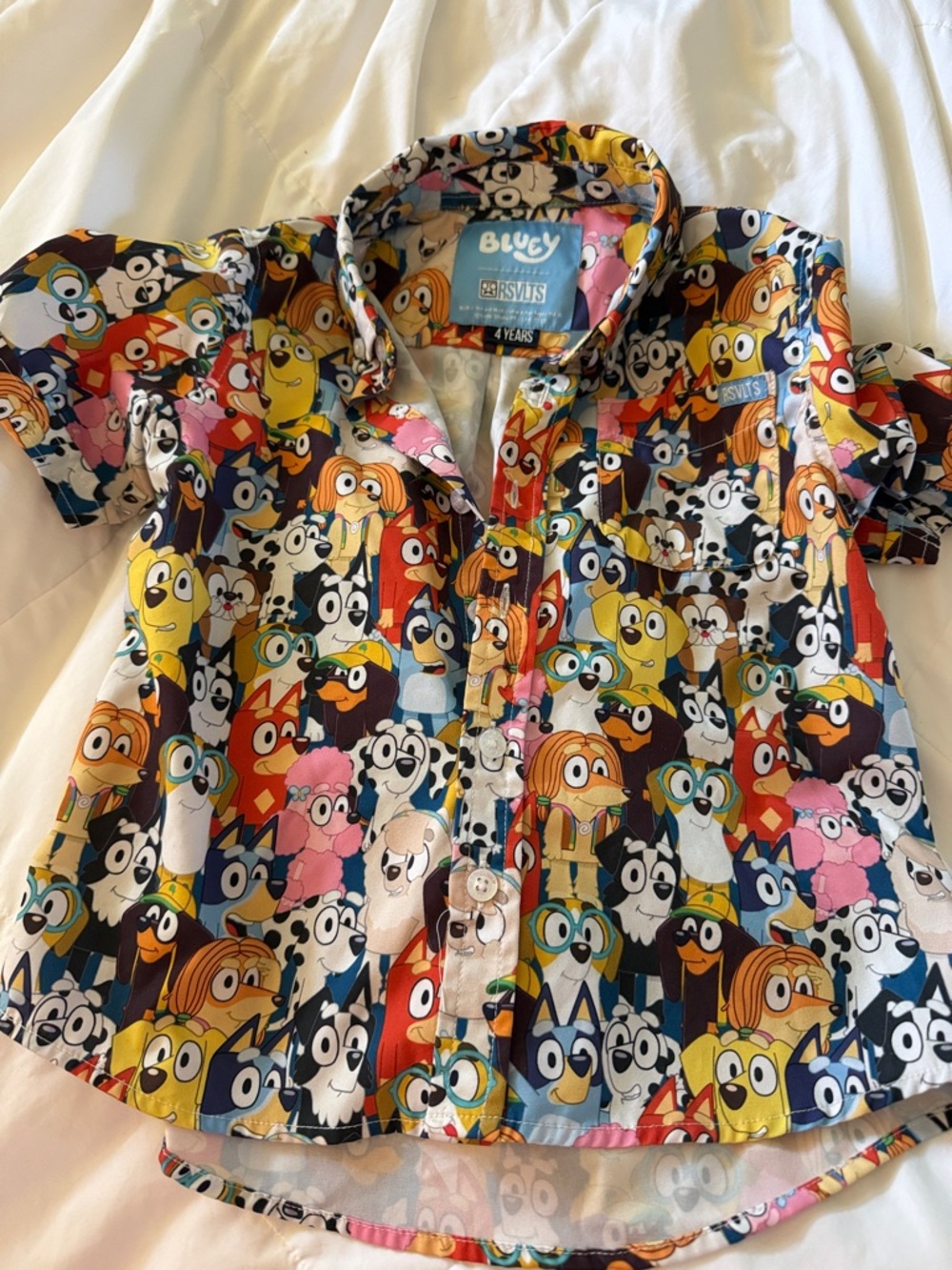 RSVLTS Kids Bluey Print Button-Up Shirt
